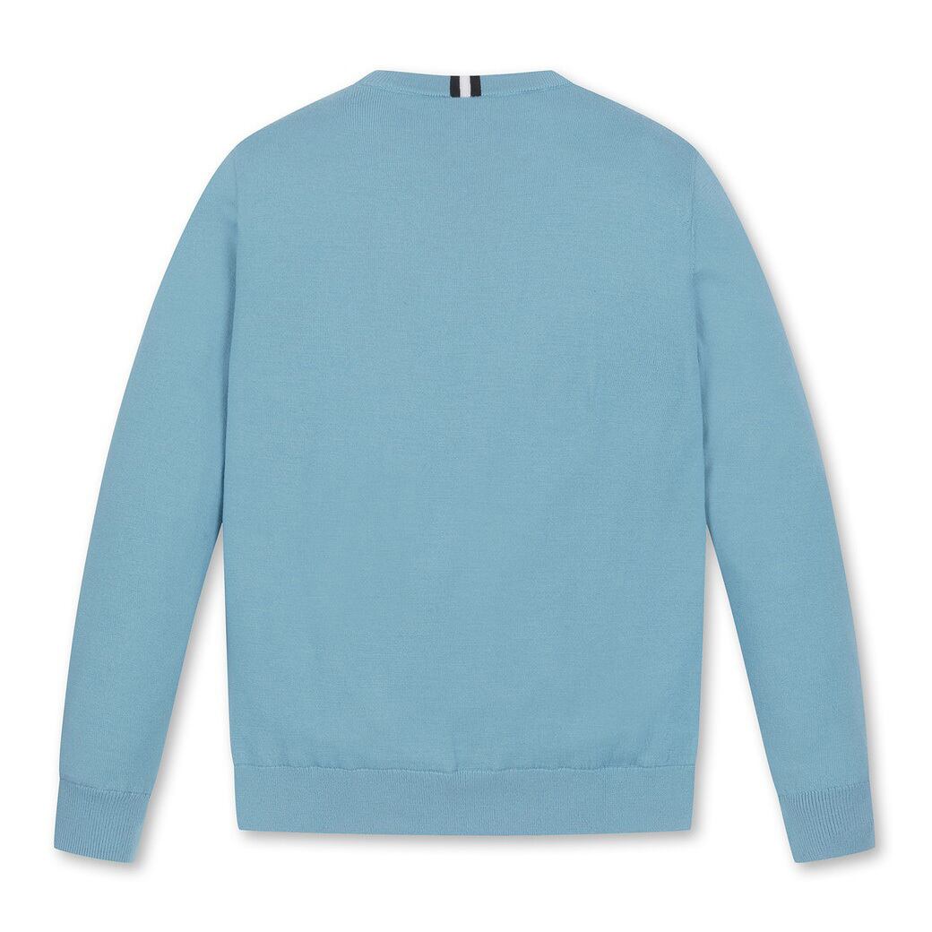 MEN エンボスソリッドセーター モスブルー