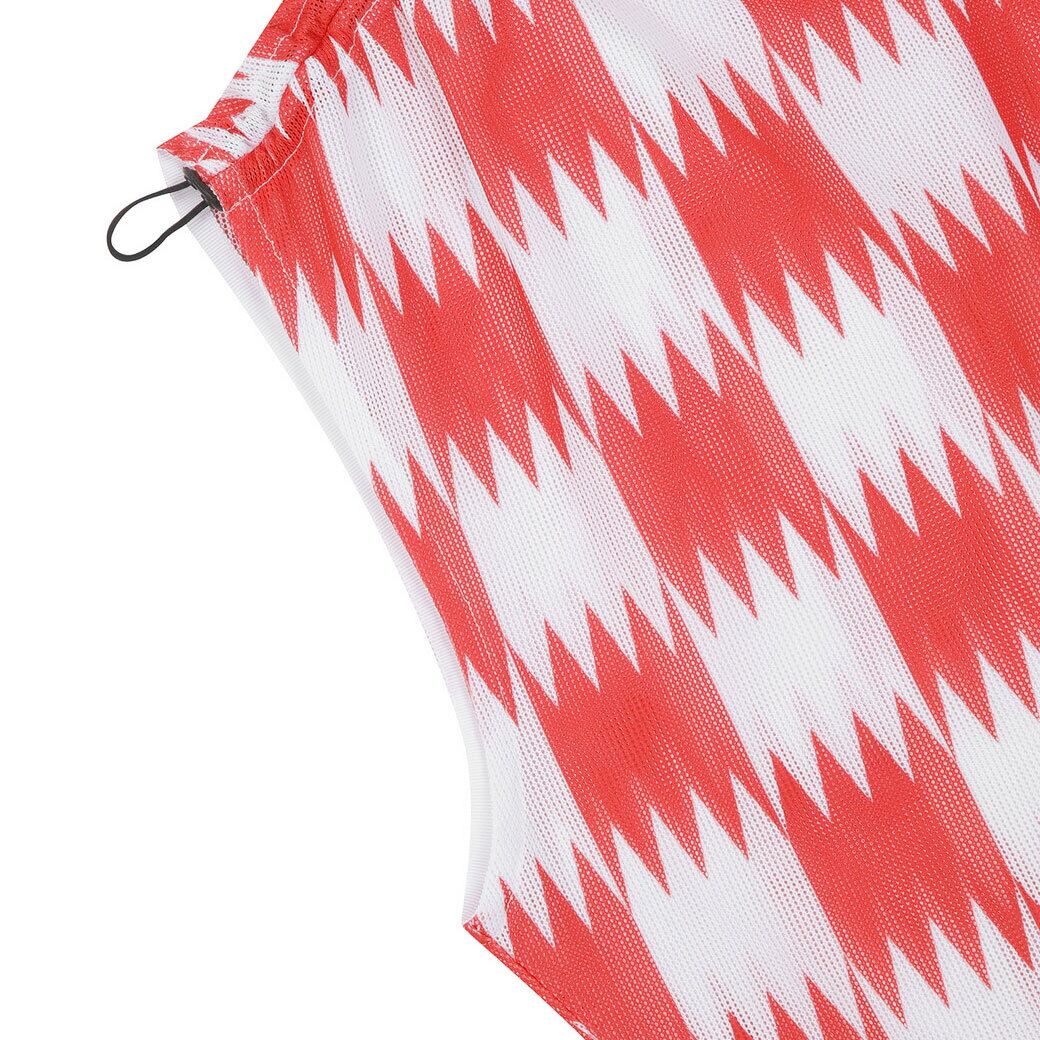 WOMEN シーズンパターン メッシュシャツ レッド