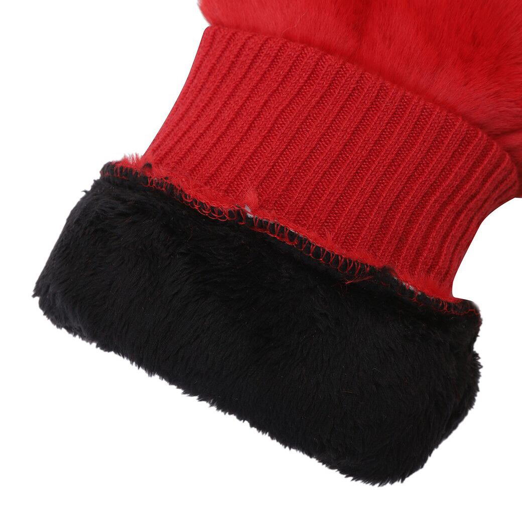 WOMEN エコファーコールドグローブ(両手) レッド