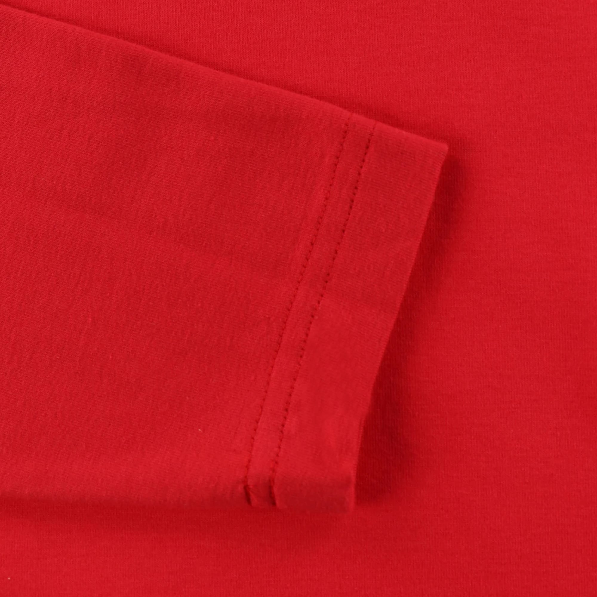 MEN シルケットコットンベア天竺 長袖モックネック レッド