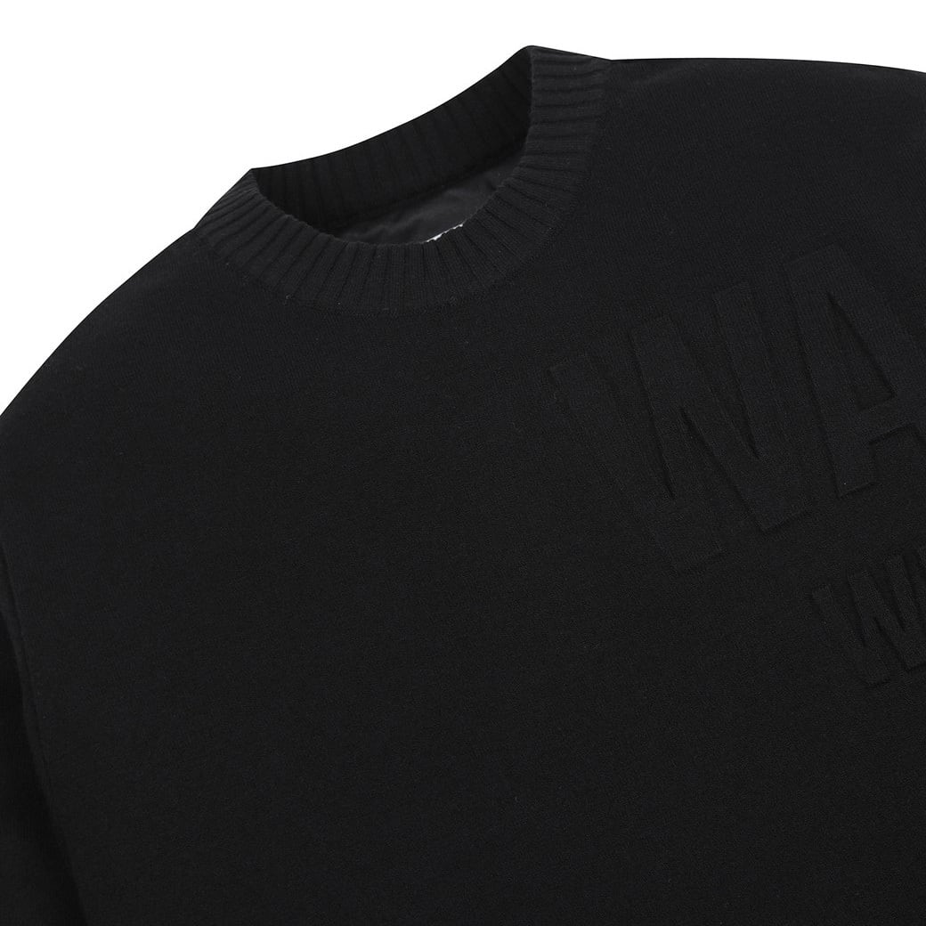 MEN エンボスロゴ ポイントラウンドセーター