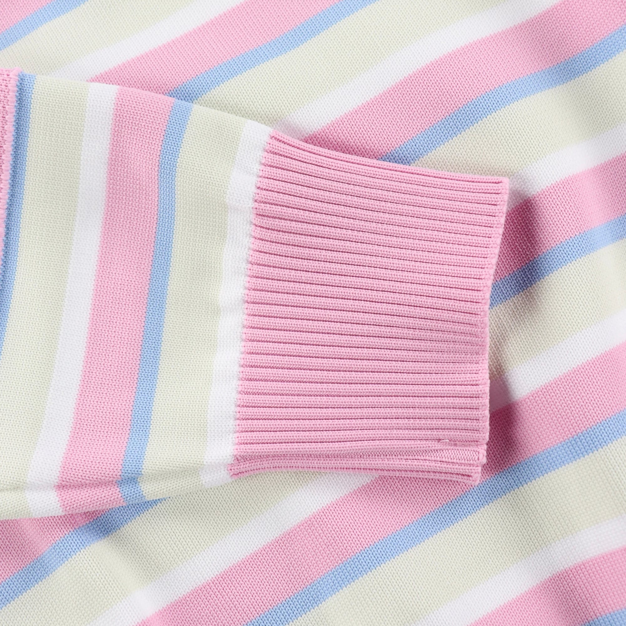 WOMEN マイクロスリームボーダー プルオーバー ピンク