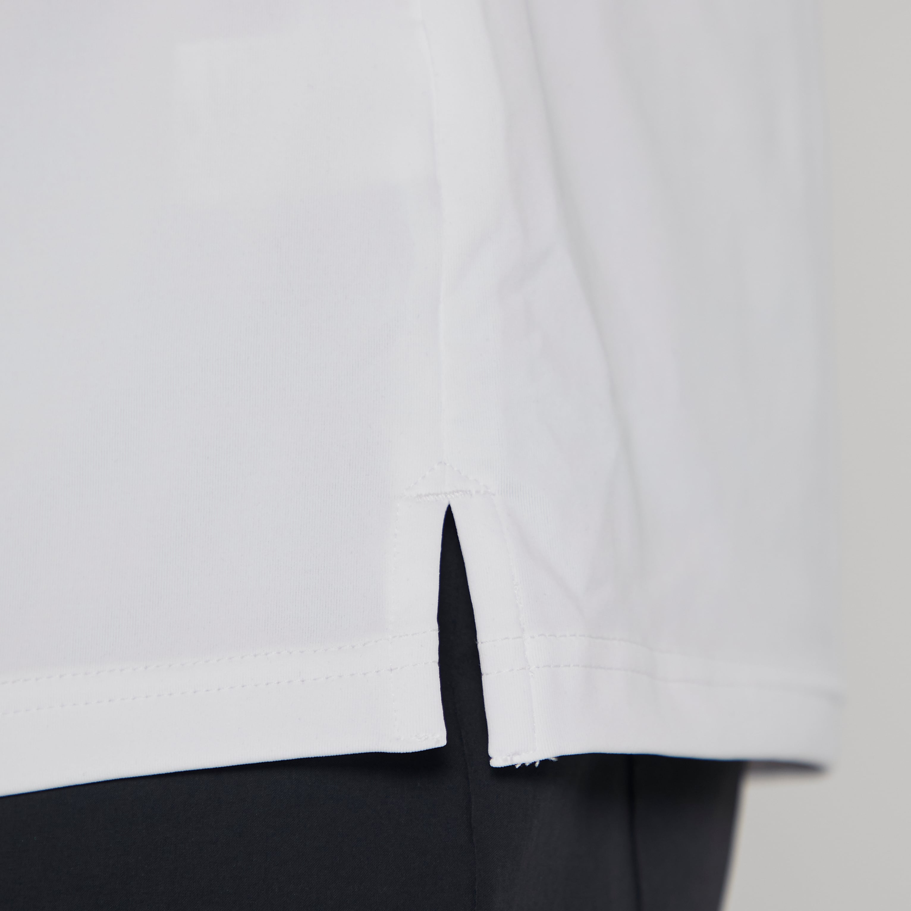【伸縮性素材】MENS BASICベア天竺 半袖モックネックTシャツ ホワイト/072222005