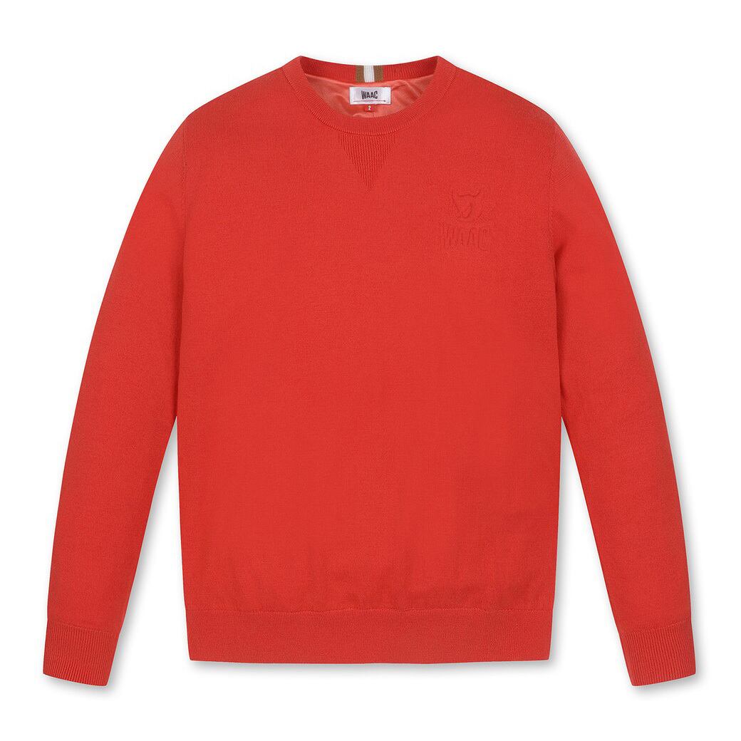 MEN エンボスソリッドセーター レッド