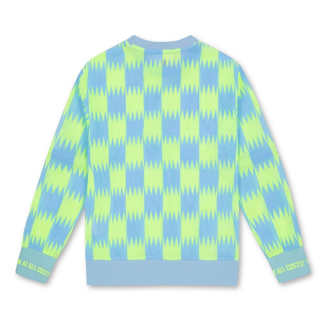 WOMEN シーズンパターンメッシュ長袖プルオーバー イエローグリーン