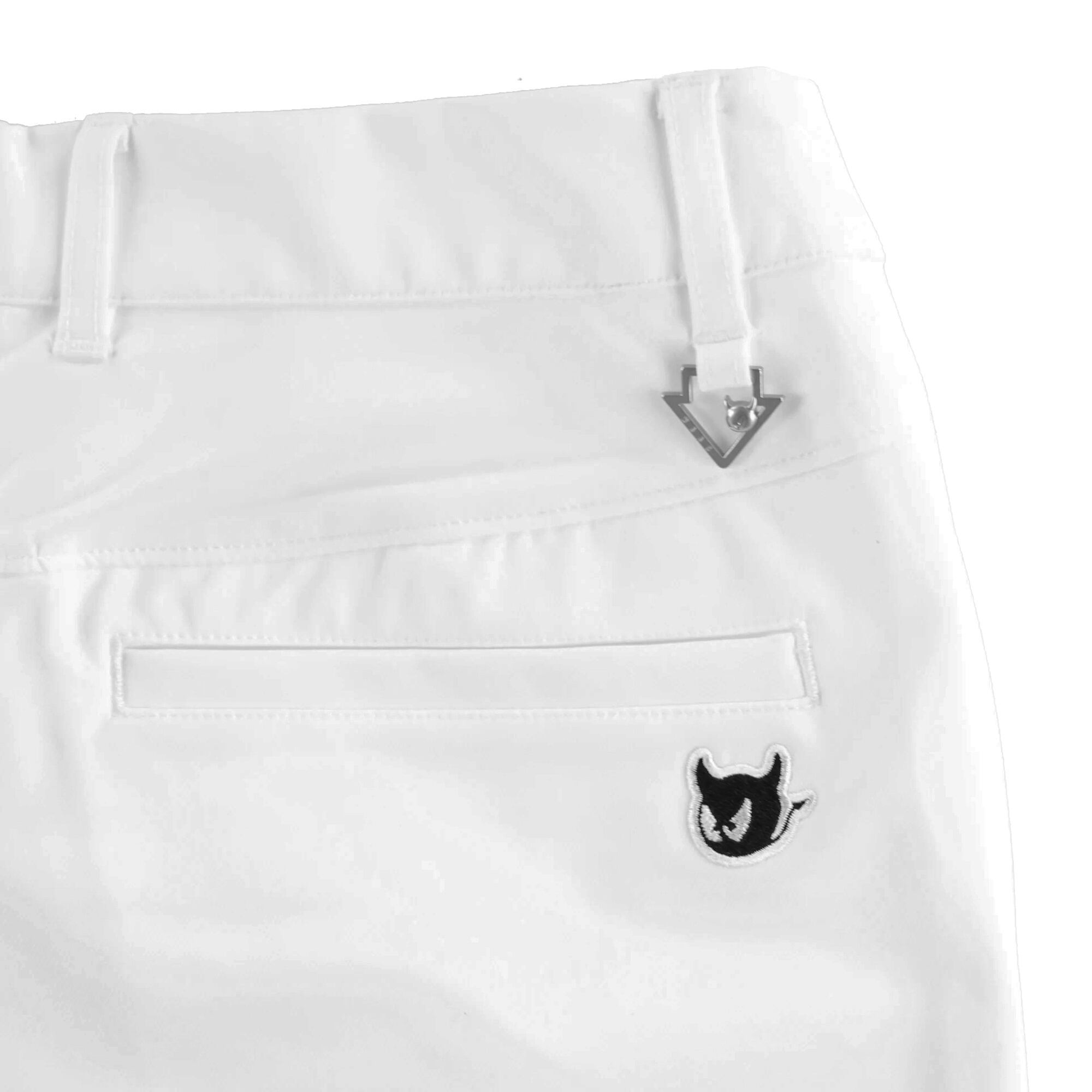 WOMEN ナイロンストレッチBASIC ロングパンツ ホワイト