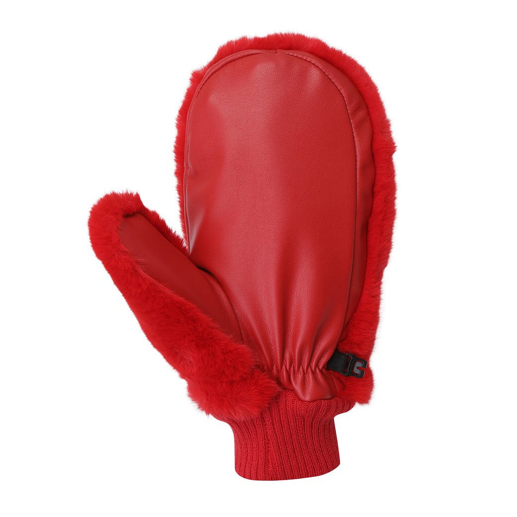WOMEN エコファーコールドグローブ(両手) レッド