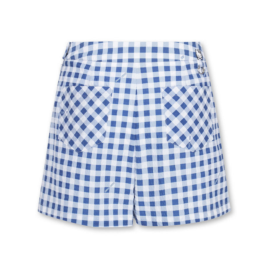 WOMEN ギンガムチェック ショートパンツ ブルー