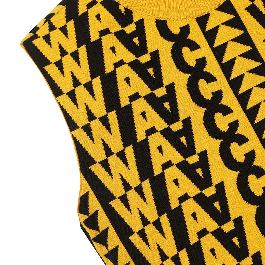 WOMEN WAACロゴニットベスト マスタード