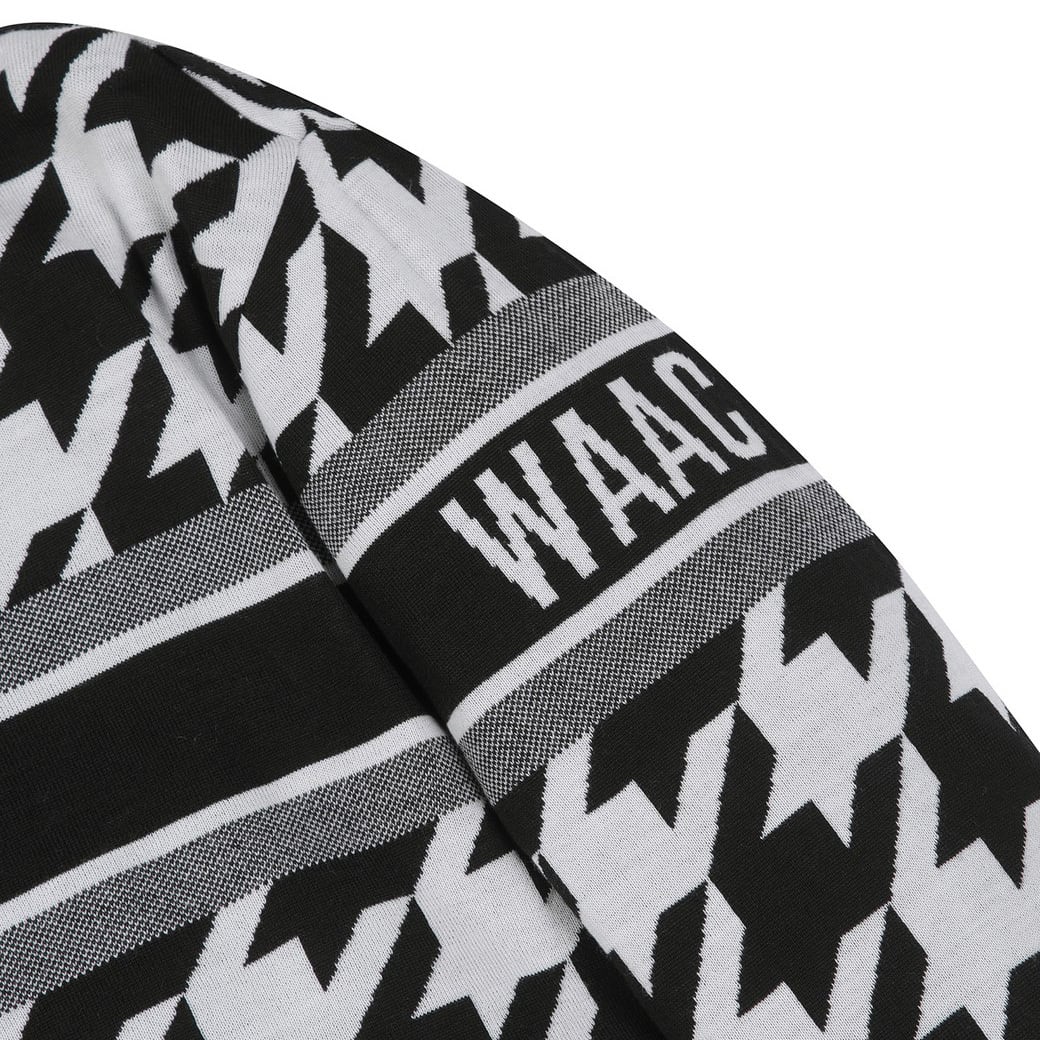 MEN ウィンターハウンズトゥース 防風タートルセーター ホワイト