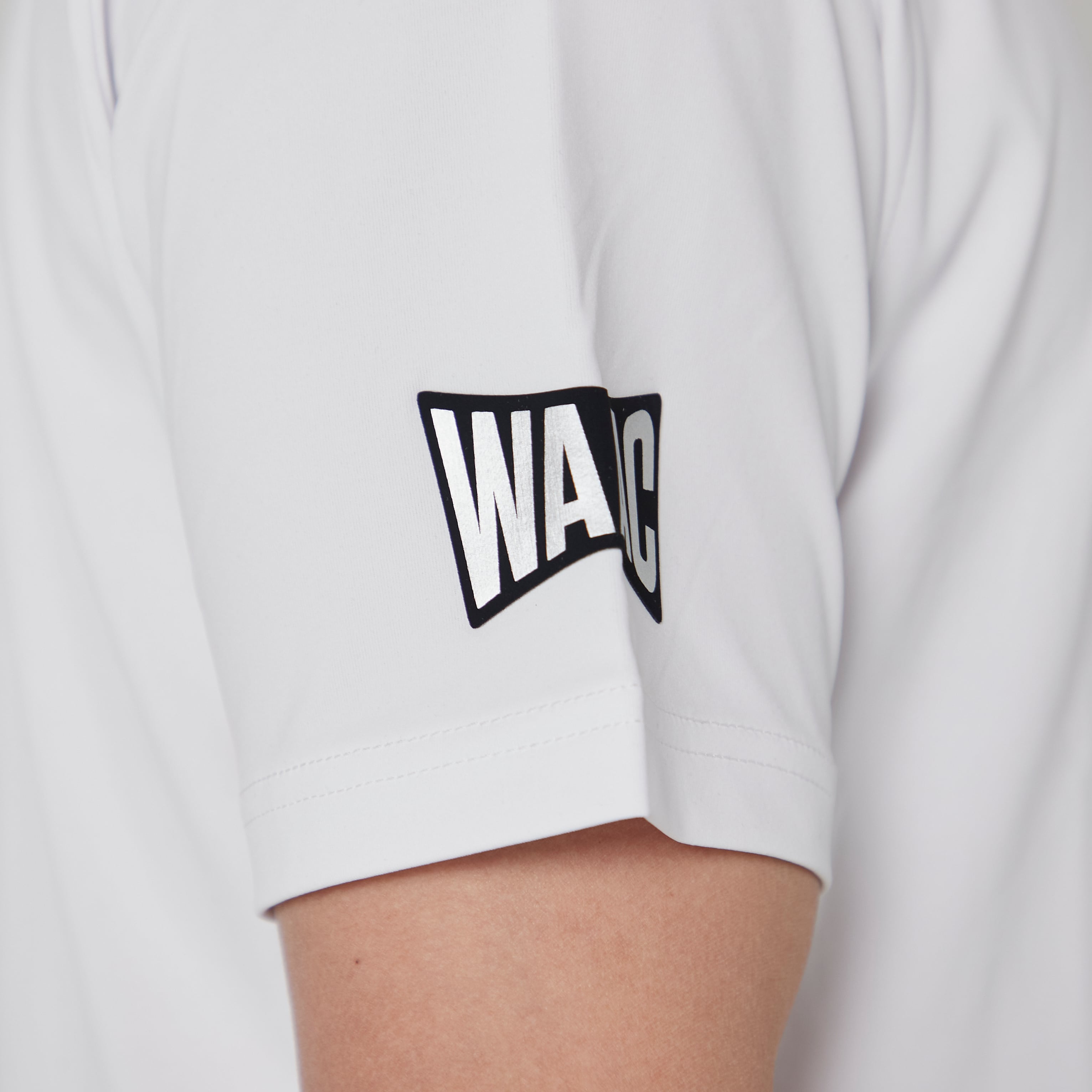 【伸縮性素材】MENS BASICベア天竺 半袖モックネックTシャツ ホワイト/072222005