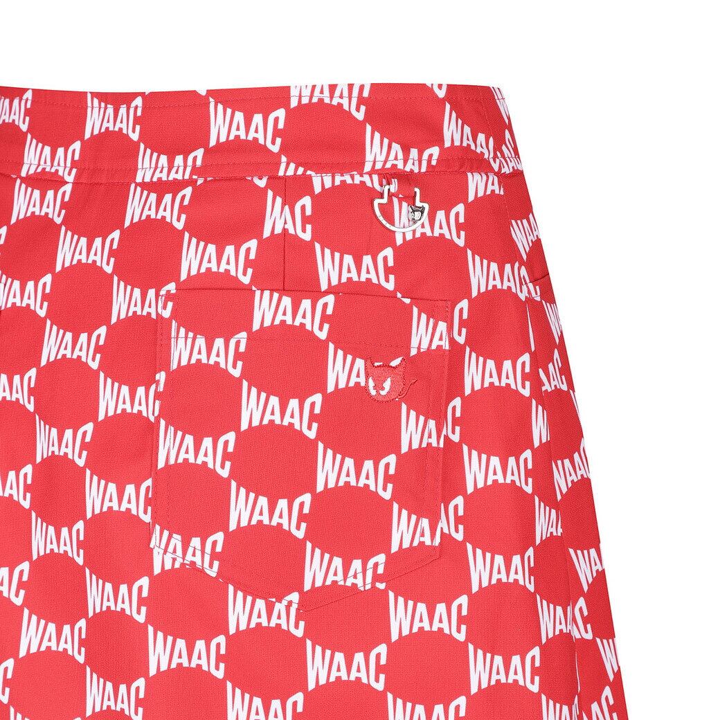 WOMENS ハイウエストWAACロゴスカート レッド /072322370