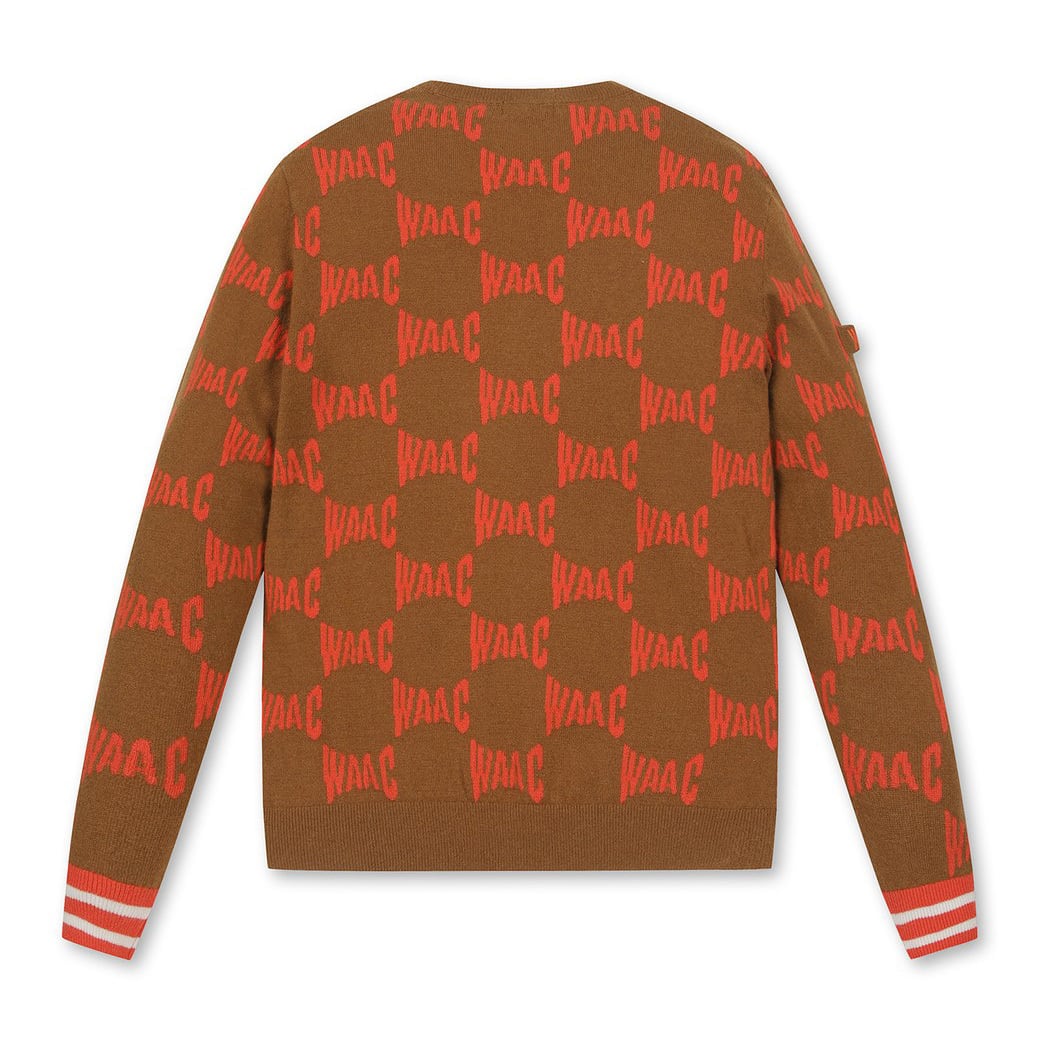 MEN ウール・カシミヤ ロゴジャカードセーター