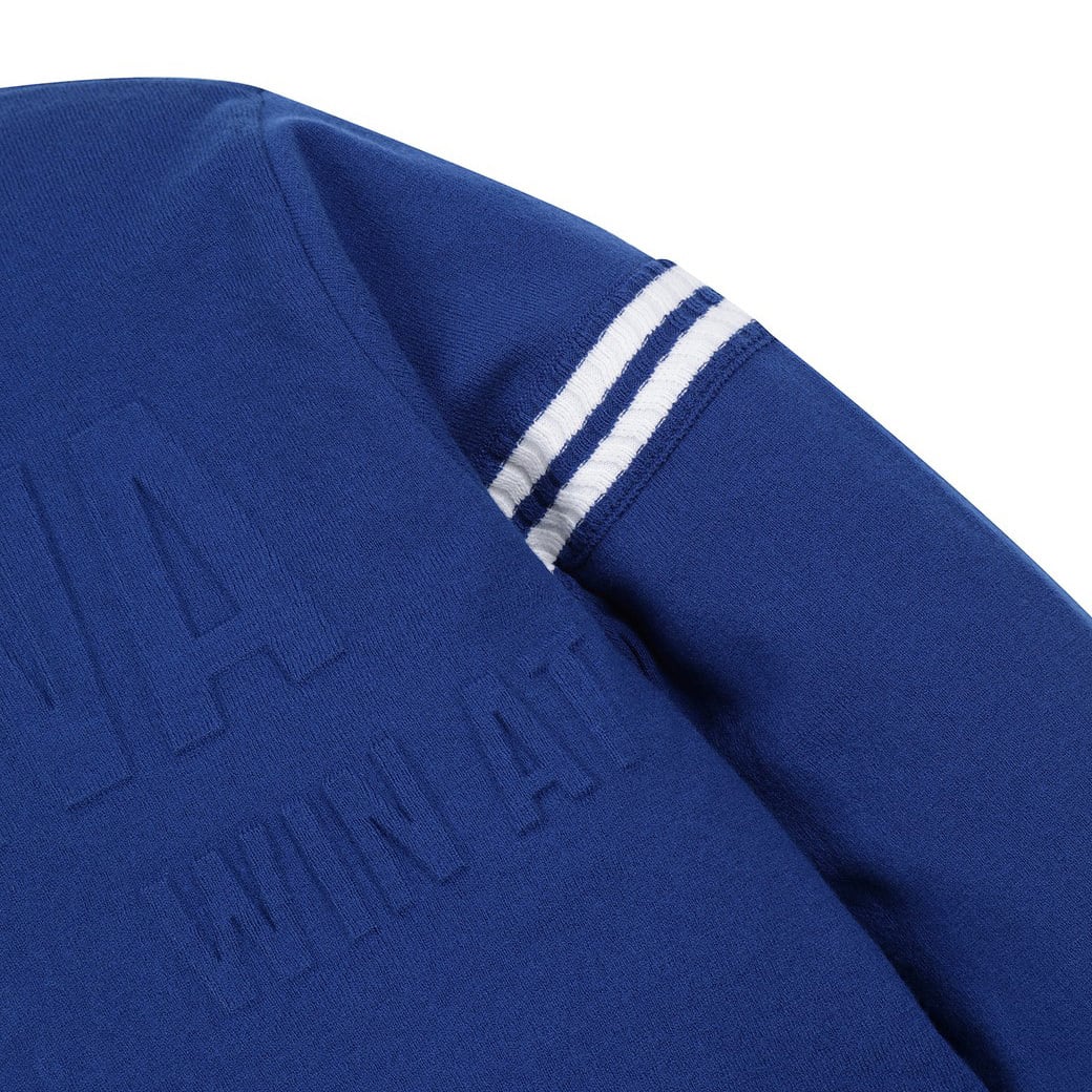 MEN エンボスロゴ ポイントラウンドセーター ブラック