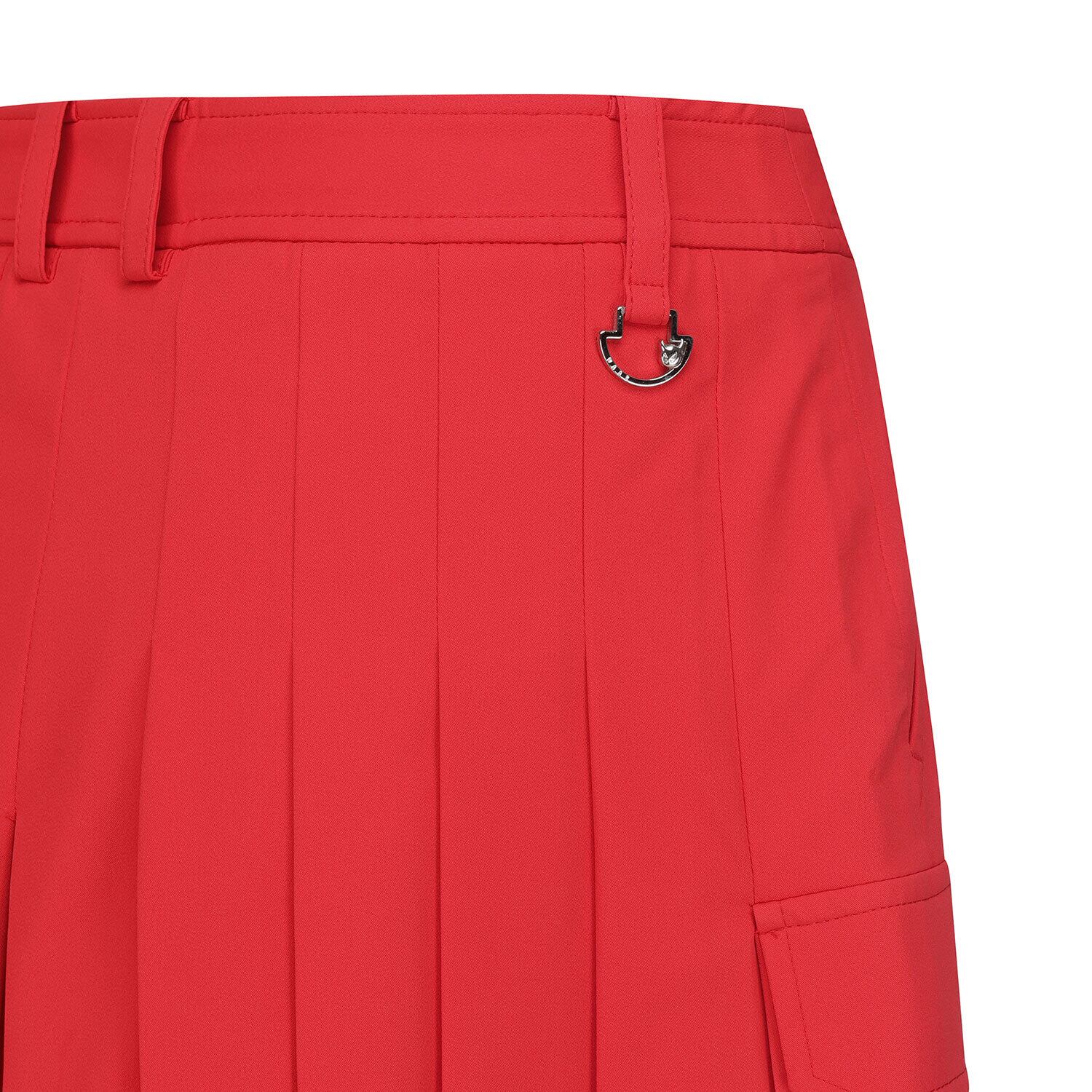 WOMEN バックプリーツショートパンツ レッド