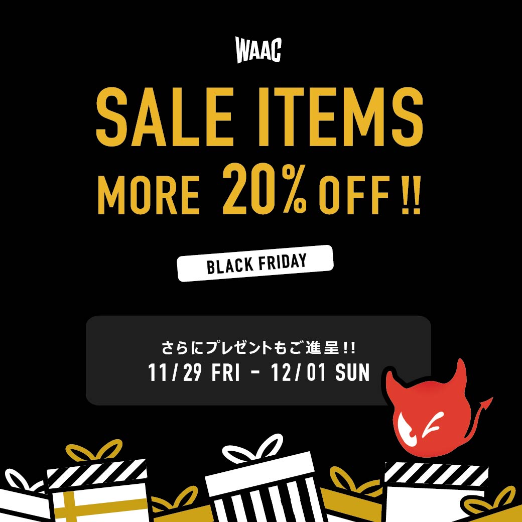 【2024 WAAC BLACK FRIDAY】11/29(金)～12/1（日）の3日間 BLACK FRIDAYを開催