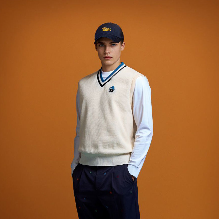 MEN BEANIE WAACKYベスト アイボリー