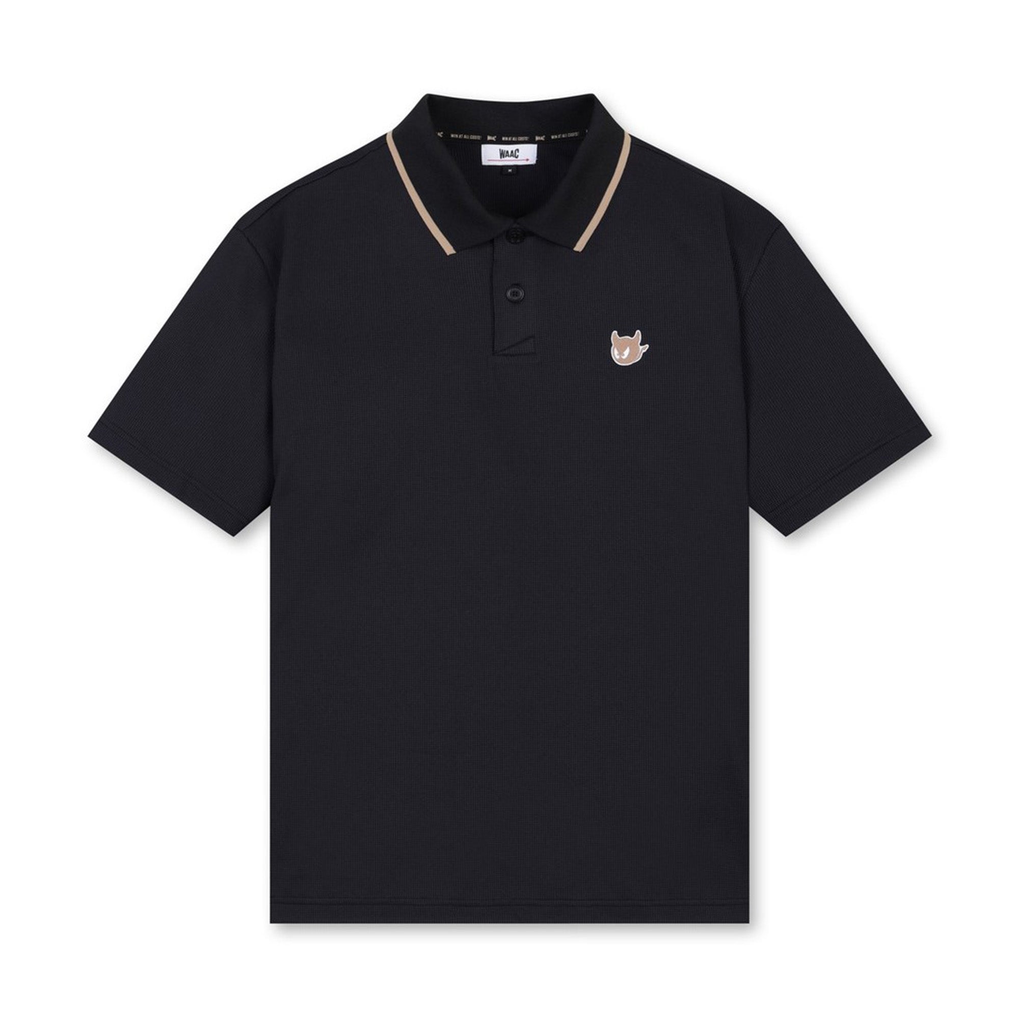 【25SS 新作｜一部店舗限定】MEN カラーブロックピケポロシャツ ブラック