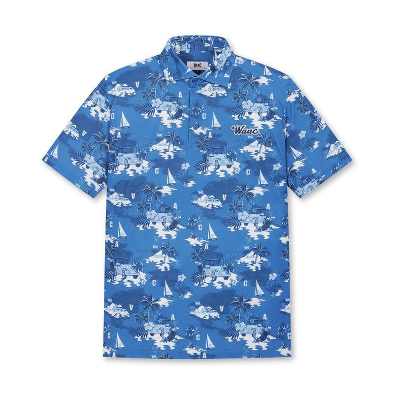 【25SS 新作】MEN リゾートパターンポロシャツ ネイビー