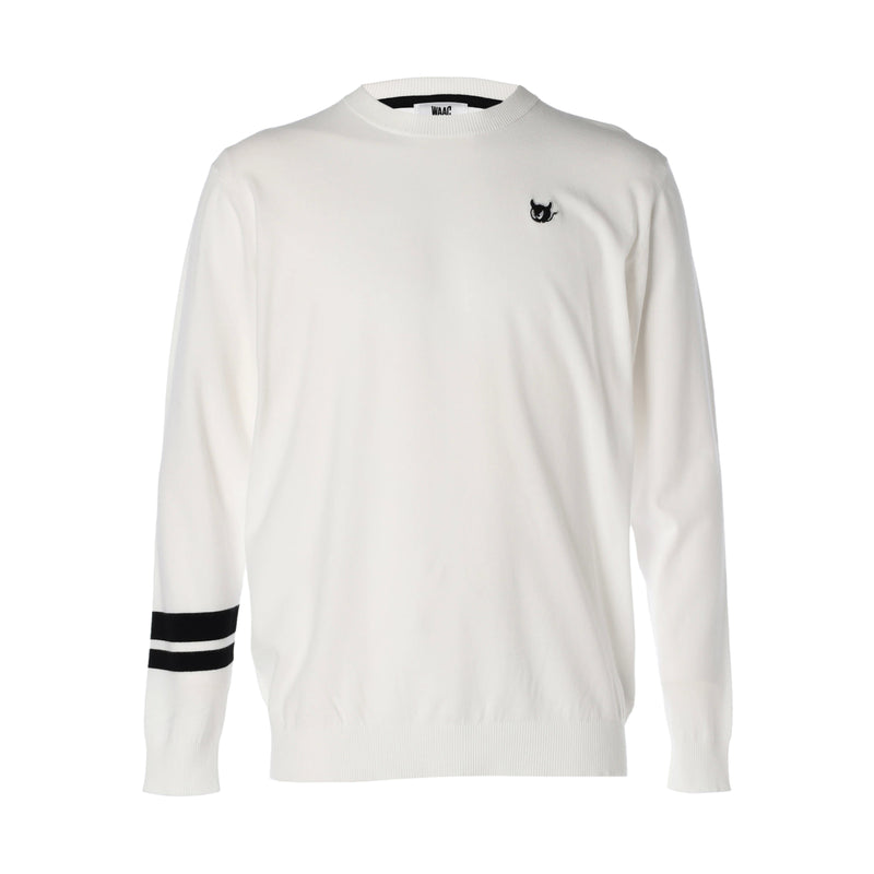 MEN ソフトタッチベーシックニット 長袖プルオーバー ホワイト