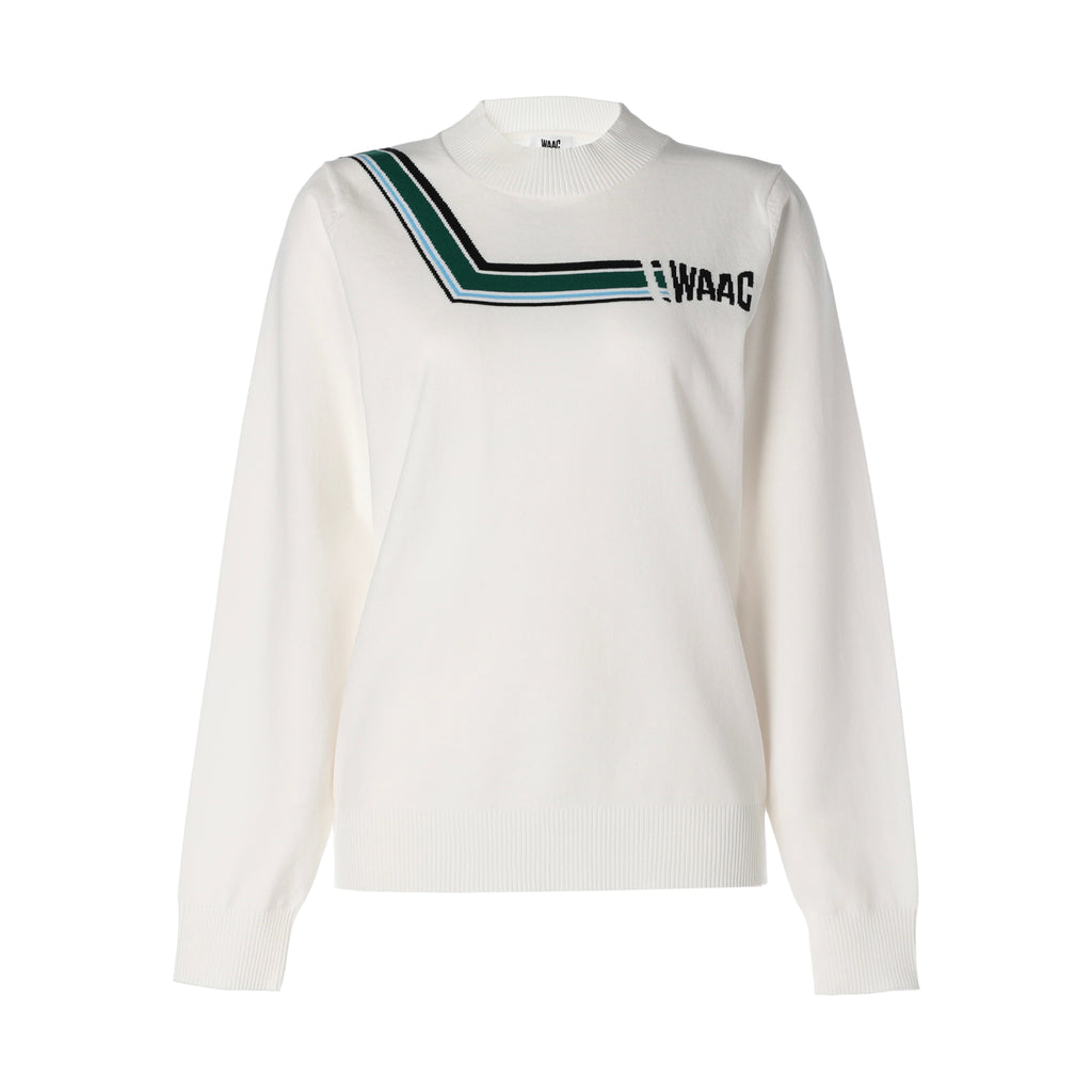 WOMENS 変形ボーダーニット 長袖プルオーバー ホワイト/072242760
