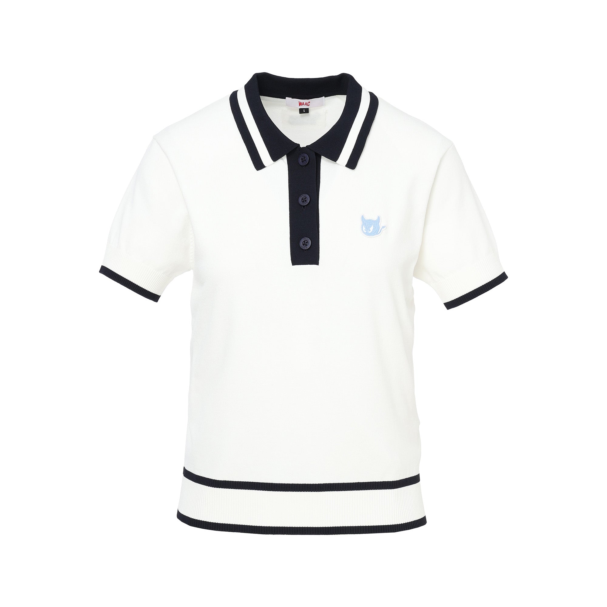 WOMEN ストレッチニットポロ ホワイト