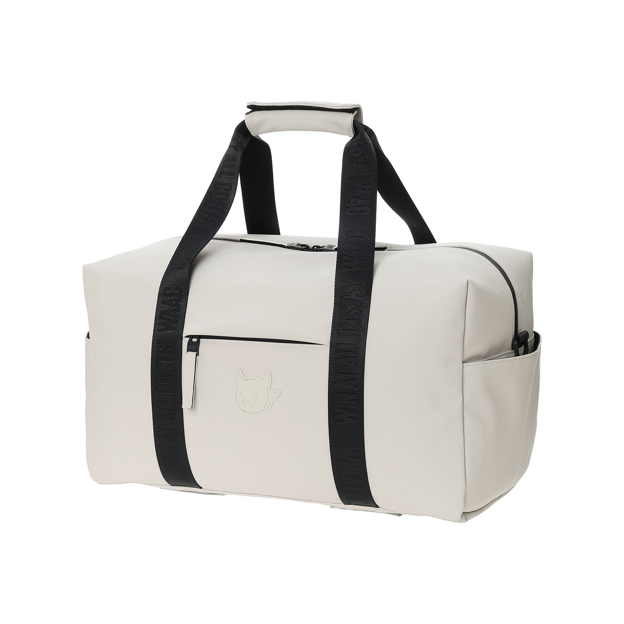 UNISEX MATTE FAUX LEATHER ボストンバッグ グレー