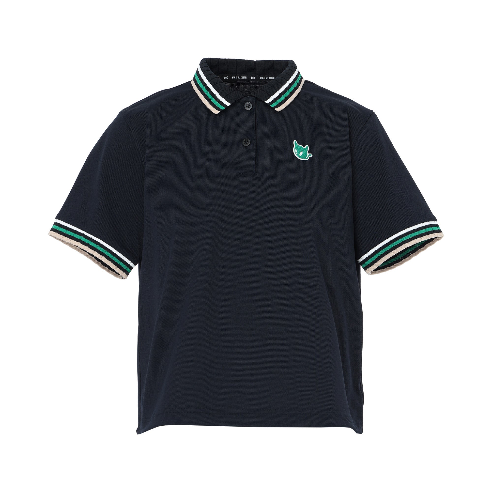 WOMEN ルーズフィットポロシャツ ブラック