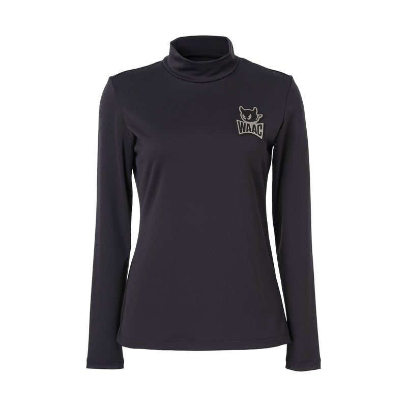 WOMEN PLAYERS EDITION BASIC裏起毛ベア天竺 長袖モックネック ブラック