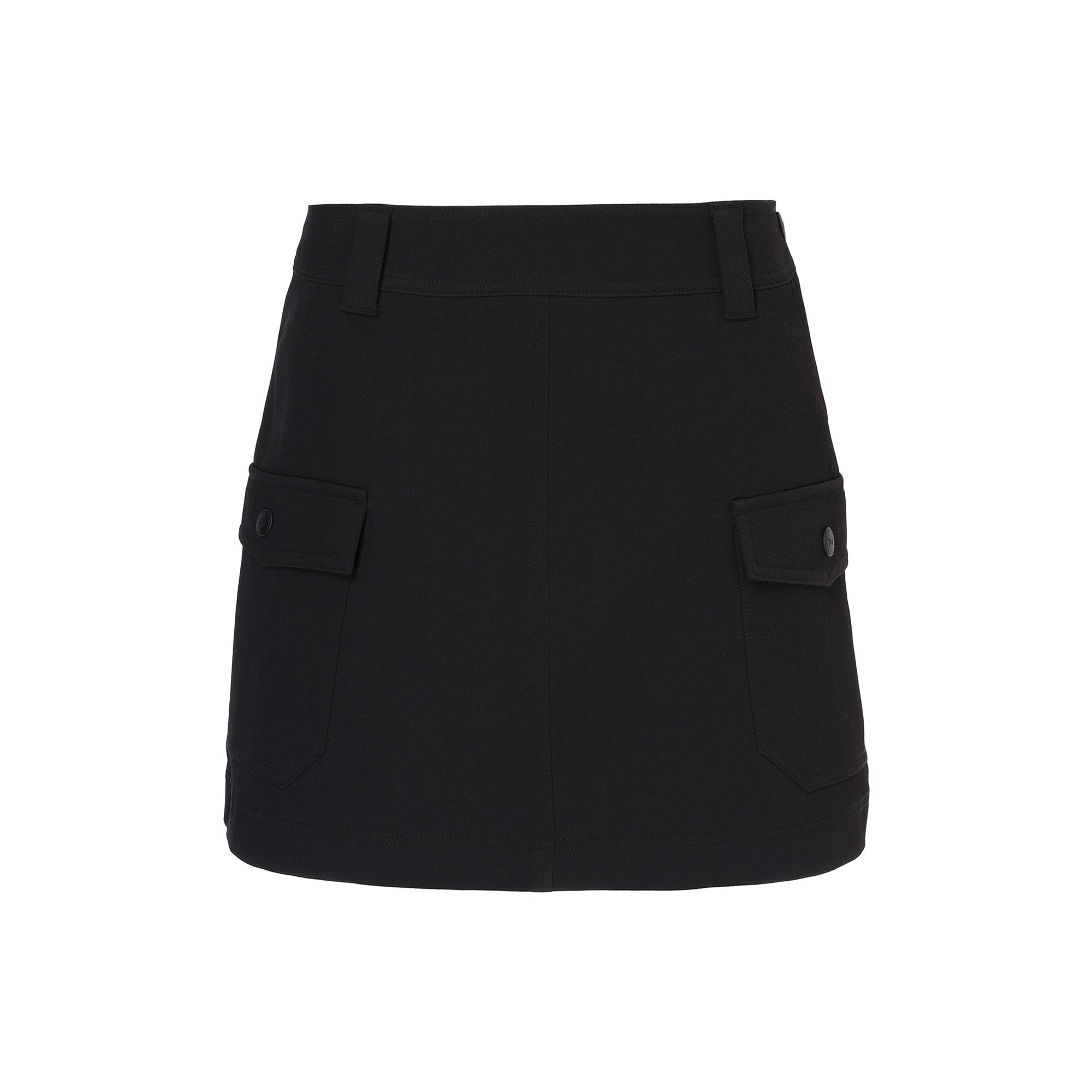 WOMEN バックプリーツスカート ブラック