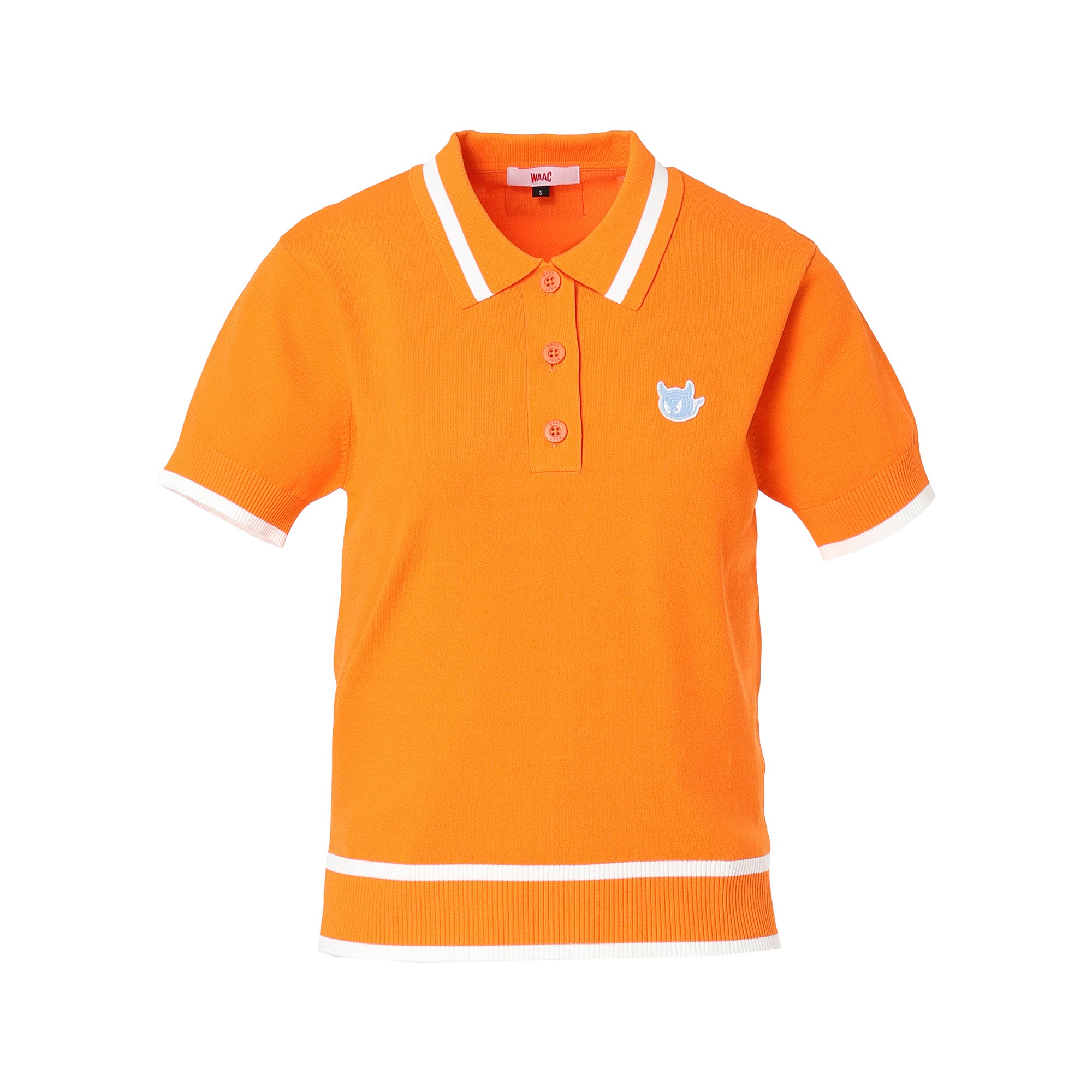 WOMEN ストレッチニットポロ オレンジ