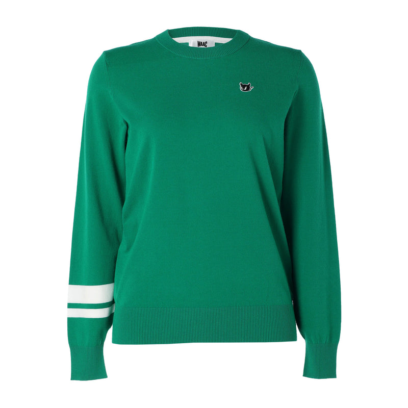 WOMEN ソフトタッチベーシックニット 長袖プルオーバー グリーン