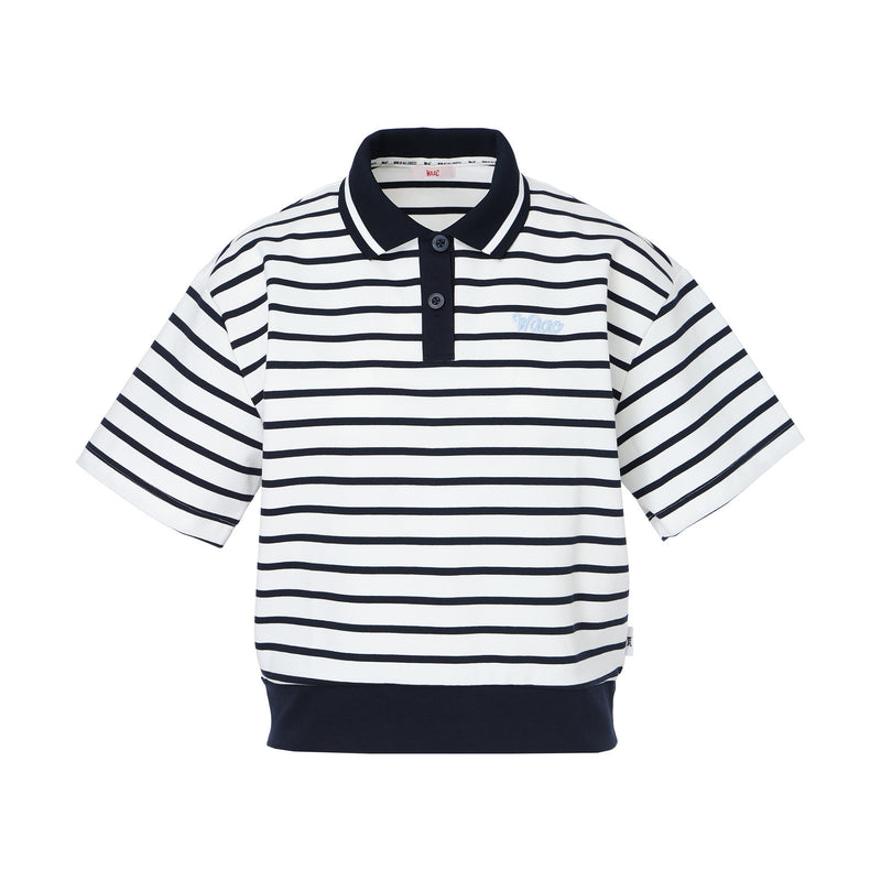 WOMEN ライトストレッチポンチ ポロシャツ ボーダー