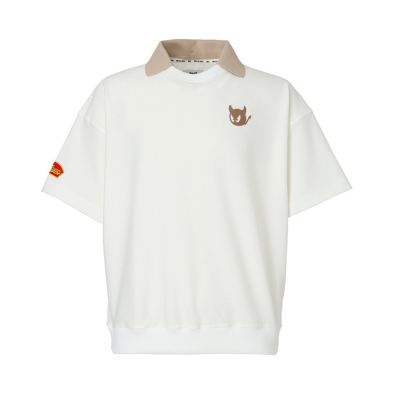 【25SS 新作】MEN トリコットサッカーシャツ ホワイト