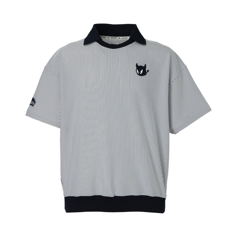 【25SS 新作】MEN トリコットサッカーシャツ ネイビー
