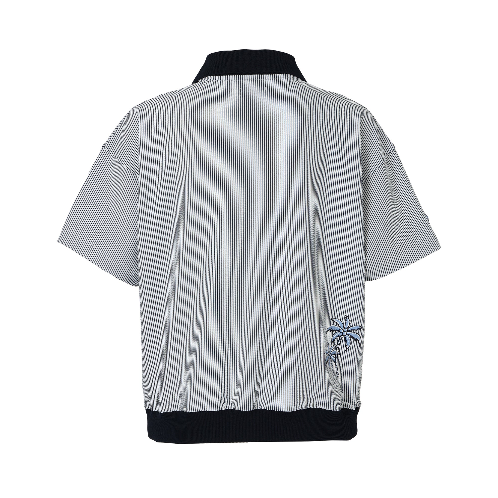 【25SS 新作】MEN トリコットサッカーシャツ ネイビー