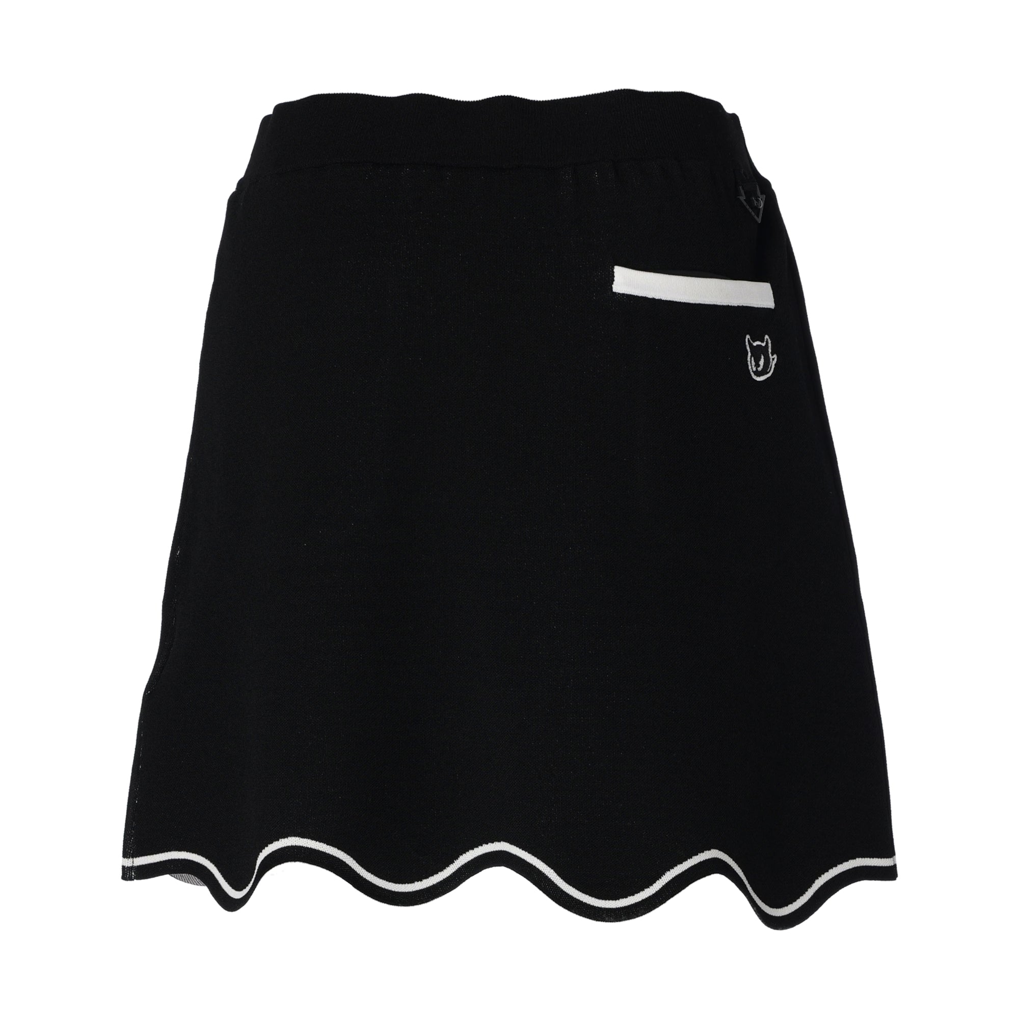 【24SS 新作】WOMENS ロゴアーガイルニット スカート ブラック/072242361