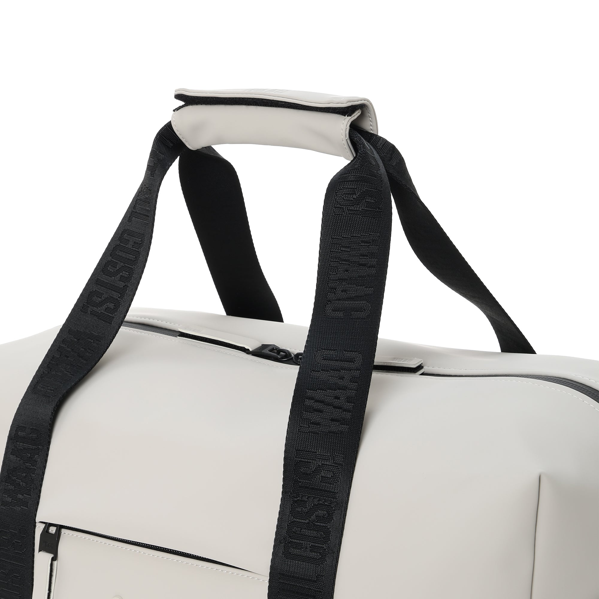 MATTE FAUX LEATHER ボストンバッグ グレー