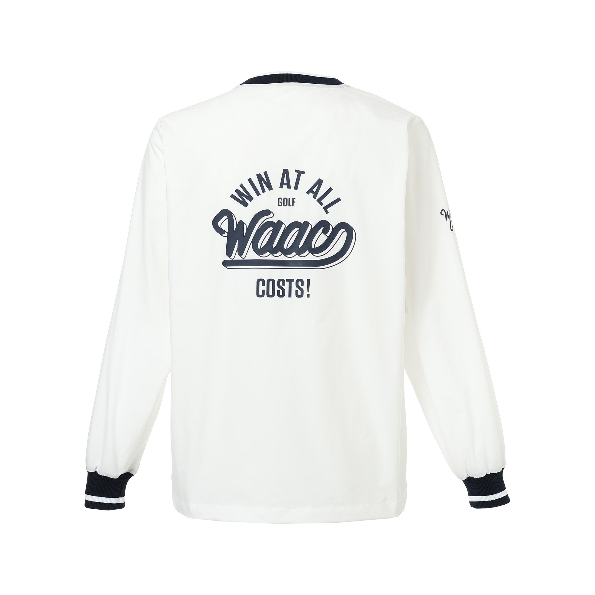 MEN ストレッチタフタバックロゴプルオーバー ホワイト