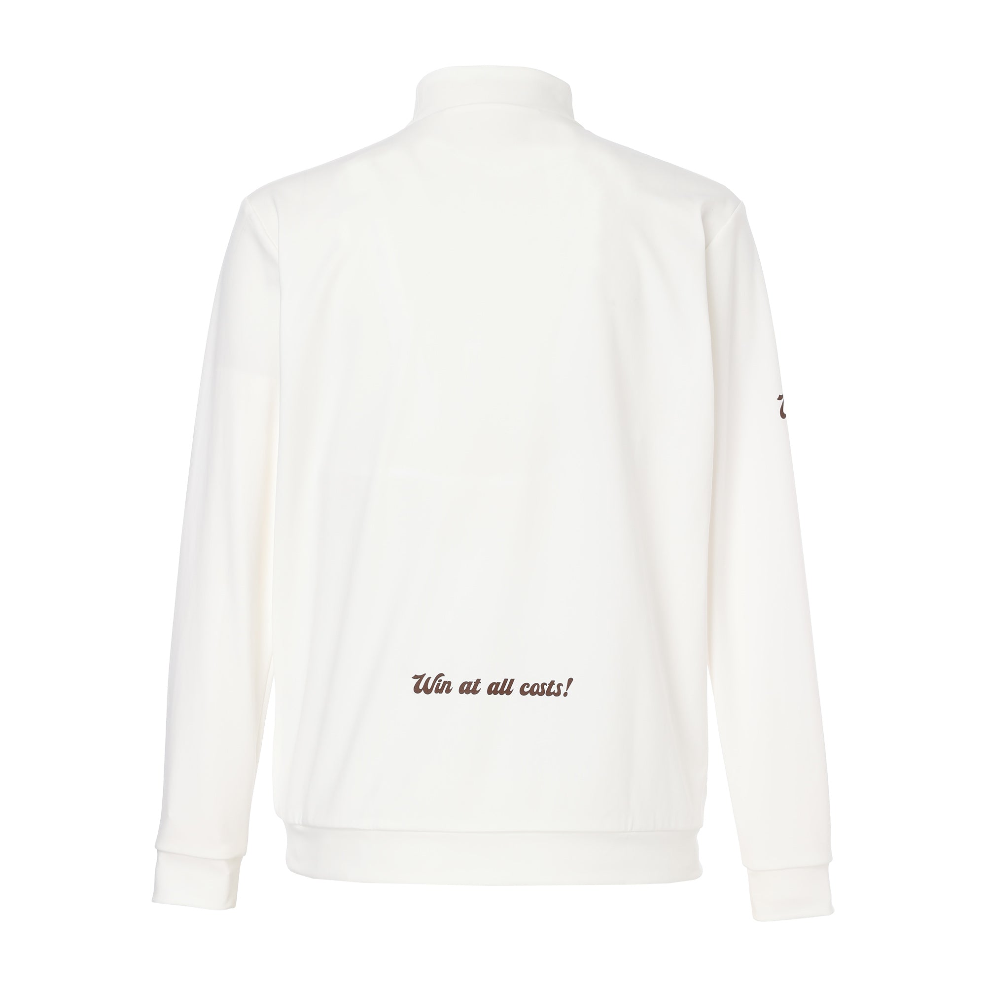 【50%オフ】定価1.9万円　WAAC ホワイト 長袖ポロシャツ　メンズ MEN リブネック リラックスフィットポロ アイボリー