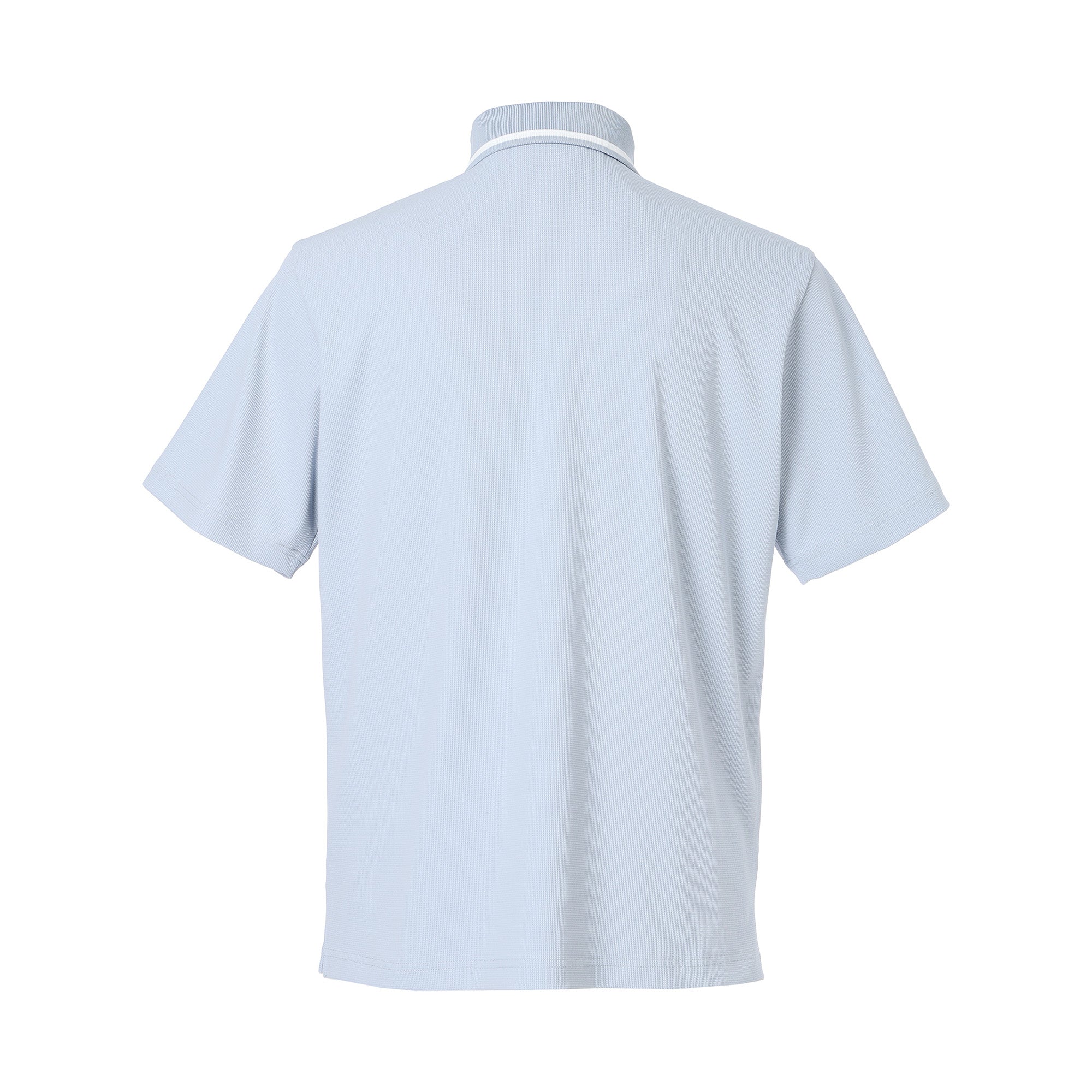 MEN サスティナブル ワッフルピケポロシャツ サックスブルー