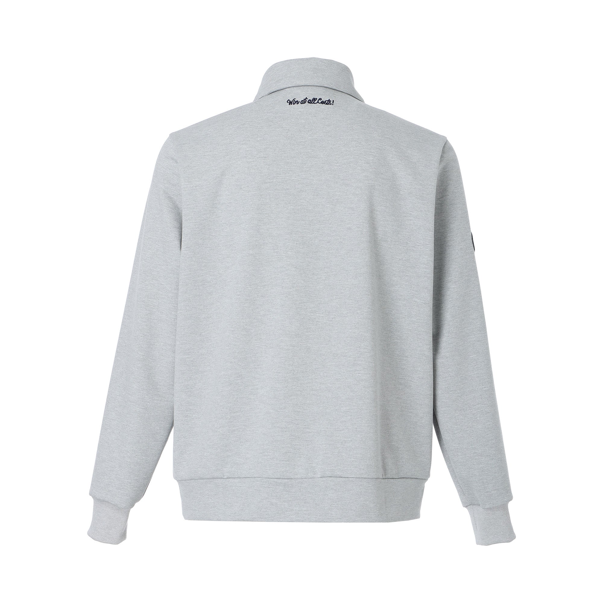 MEN コットンタッチ ハーフジップポロ グレー