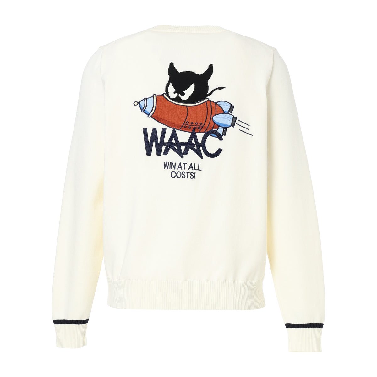 WOMEN SEASONAL裏付きニットプルオーバー アイボリー