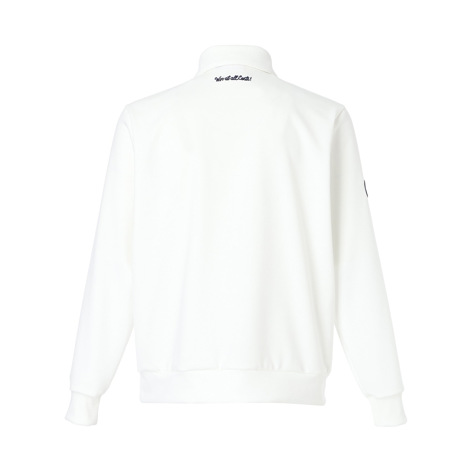 MEN コットンタッチ ハーフジップポロ ホワイト