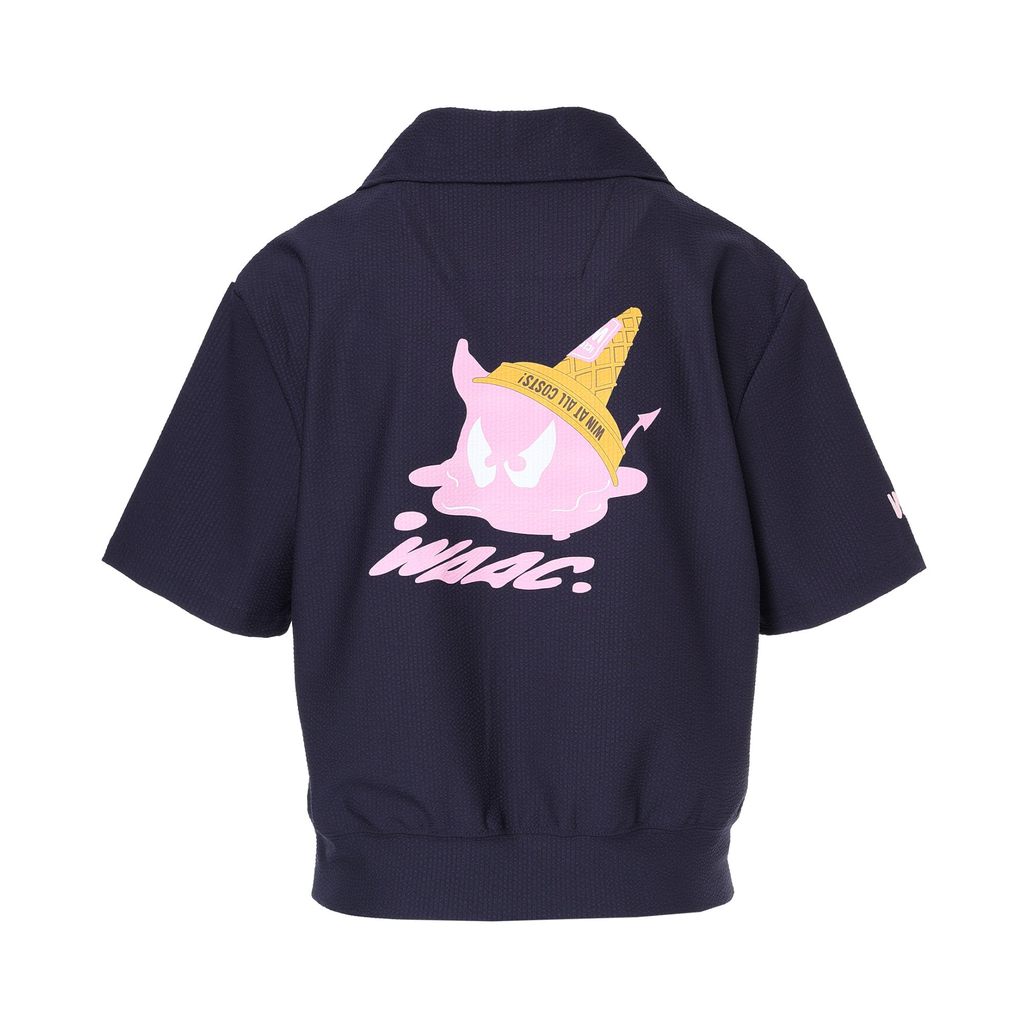WOMEN ストレッチサッカー ICE CREAM WAACKYポロ ネイビー