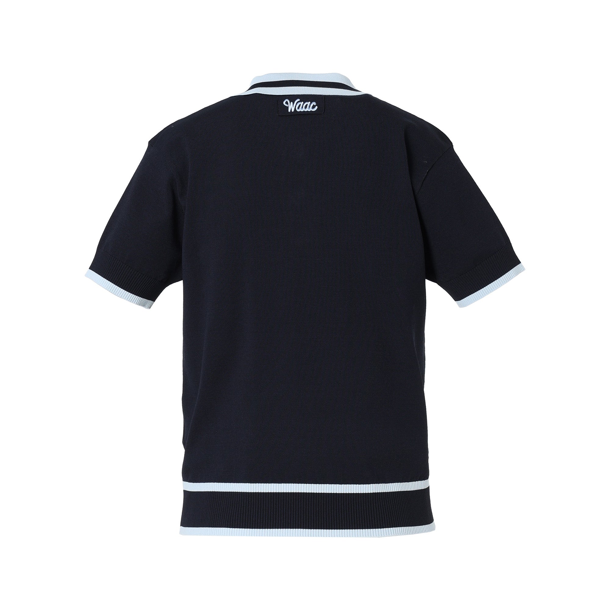 WOMEN ストレッチニットポロ ネイビー