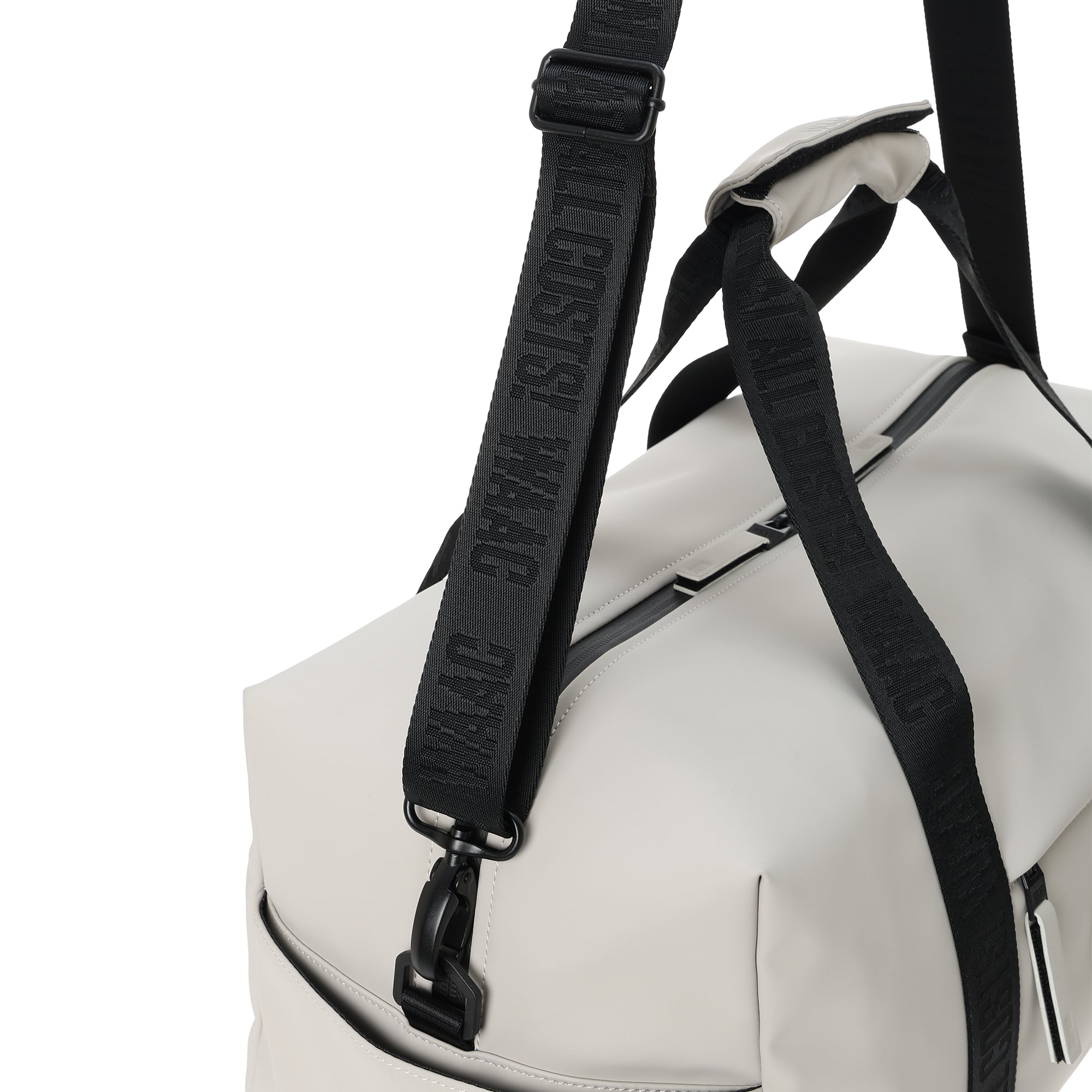 MATTE FAUX LEATHER ボストンバッグ グレー
