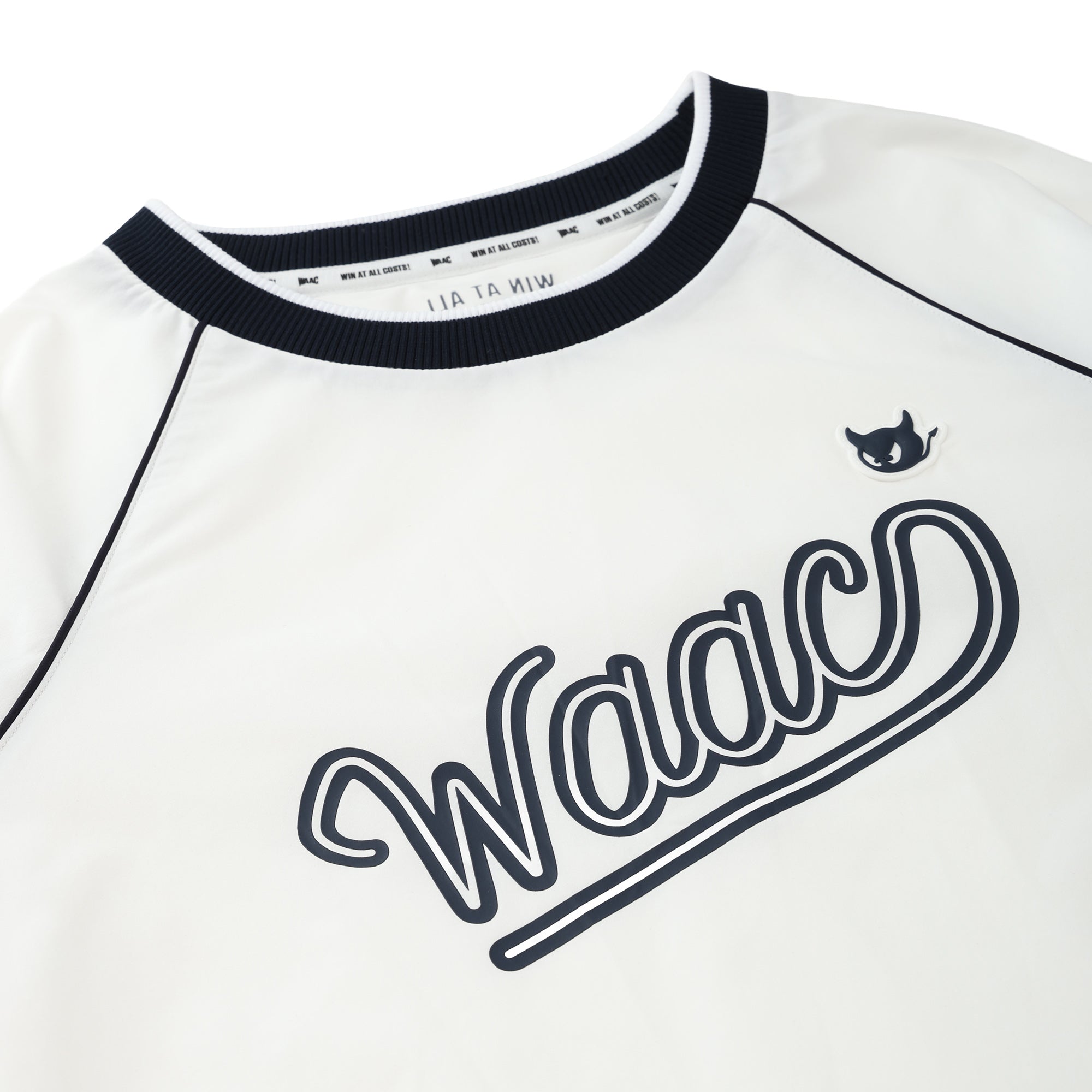 WOMEN ストレッチタフタバックロゴプルオーバー ネイビー