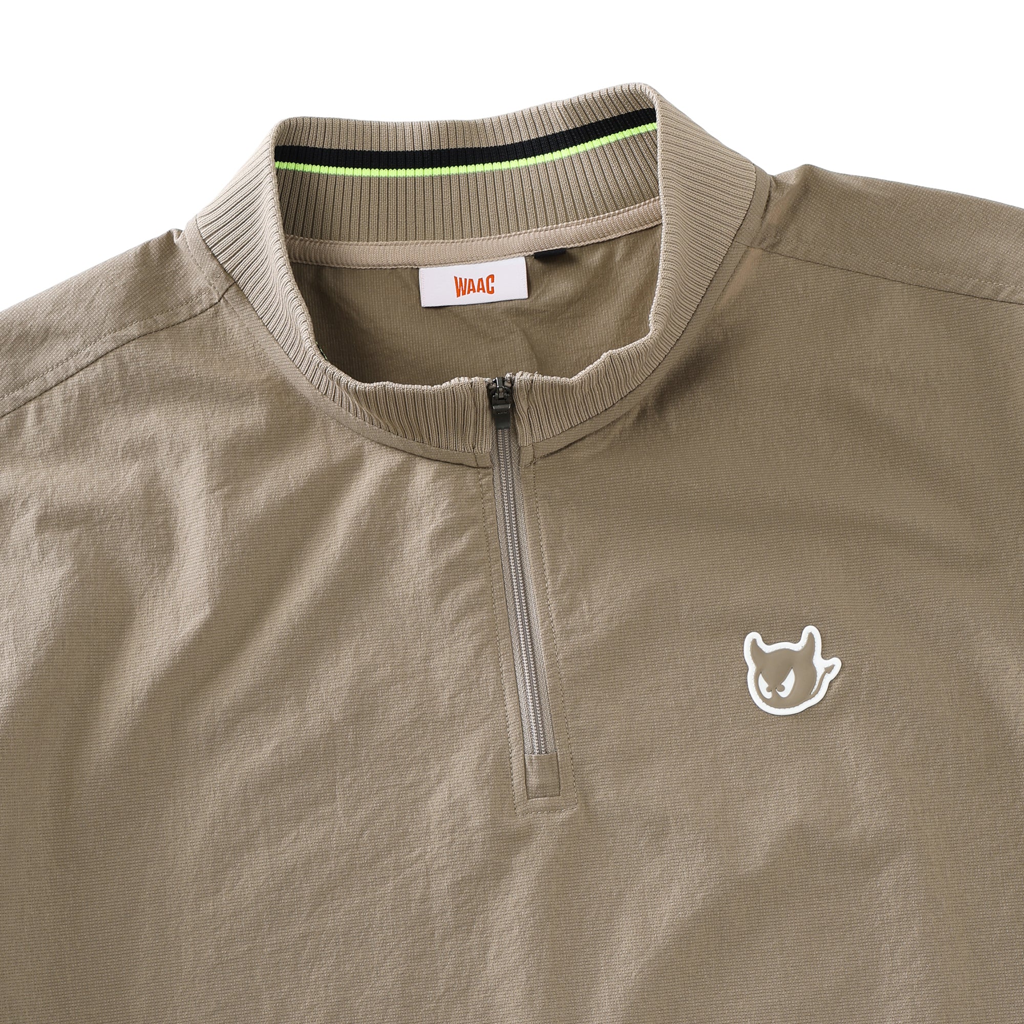 MEN COOLDOTSミニリップストップ ハーフジップ キャメル