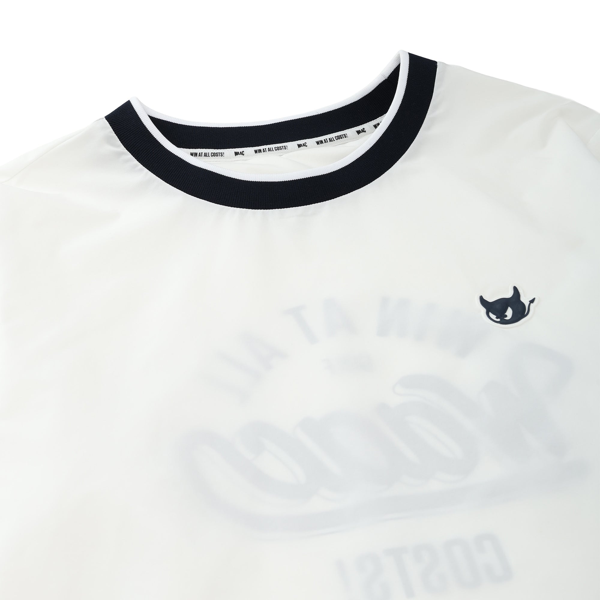 MEN ストレッチタフタバックロゴプルオーバー ホワイト